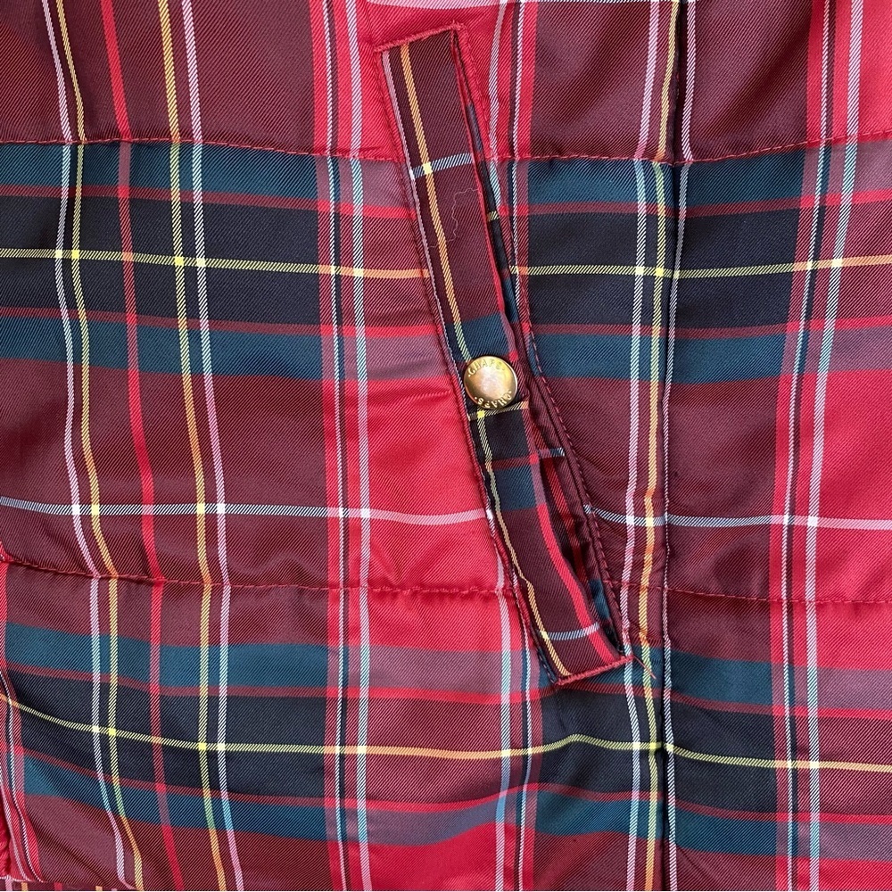 Chaps Ralph Lauren Womens Puffer Red Plaid Full Zip Vest 3X Preppy Old Money - Picture 2 of 6